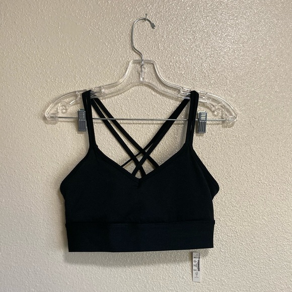Madewell Flex Strappy Sports Bra in True Black (Size M) - Picture 3 of 9